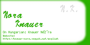 nora knauer business card